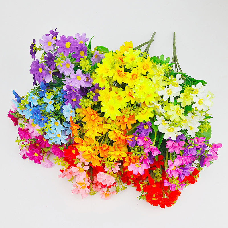 Buket Aster Mini 7 Cabang 28 Bunga Artificial Flowers / Artifisial Buket Bunga Palsu Florist Daisy A