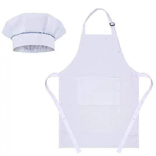 Apron Anak dan topi koki - Putih