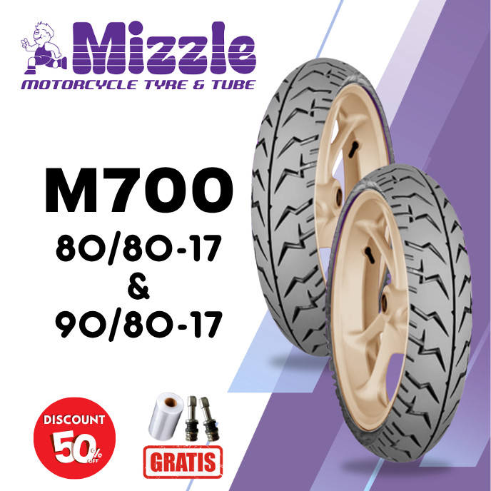 SEPASANG Ban Motor MIZZLE M700 80/80 & 90/80 RING 17 Tubeless