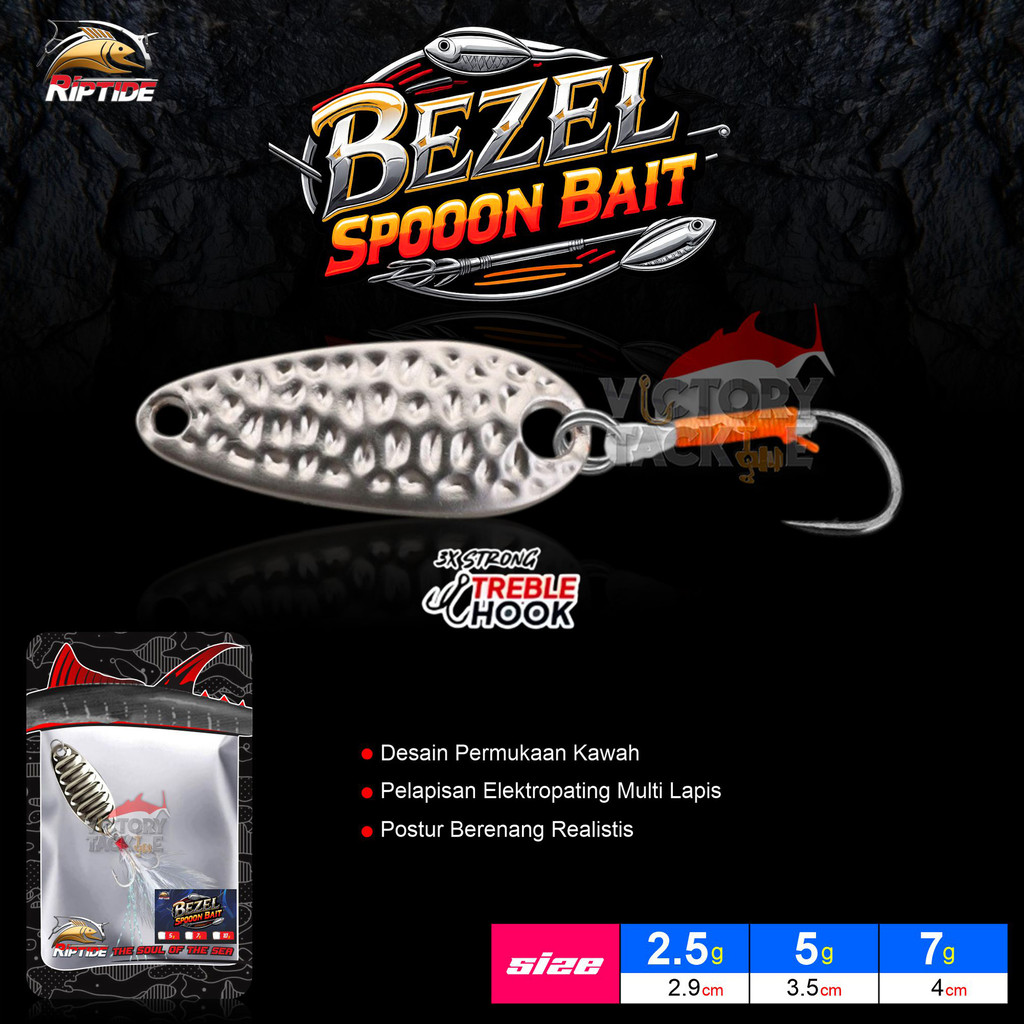 RIPTIDE BEZEL MINI SPOON BERAT 2.5 5 7 GRAM UMPAN PANCING SPOON CASTING LURE KILLER TARGER HAMPALA W