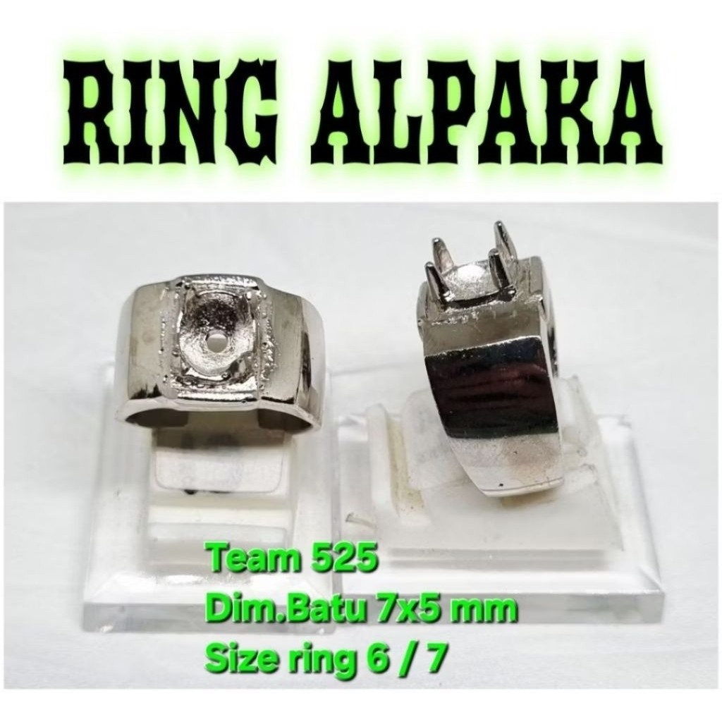 Ring emban alpaka super dim 7x5 mm cakar gigi polos / pengikat ring cincin batu akik eceran akik