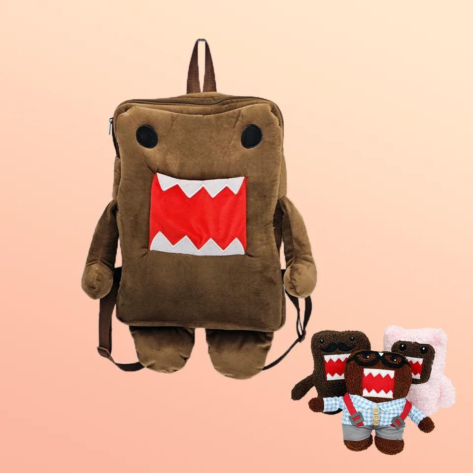 TreasuringU 2026 New Domo-Kun Plush Backpack Brown Domo Kun Stuffed Bag Cute Small Shoulder Messenge