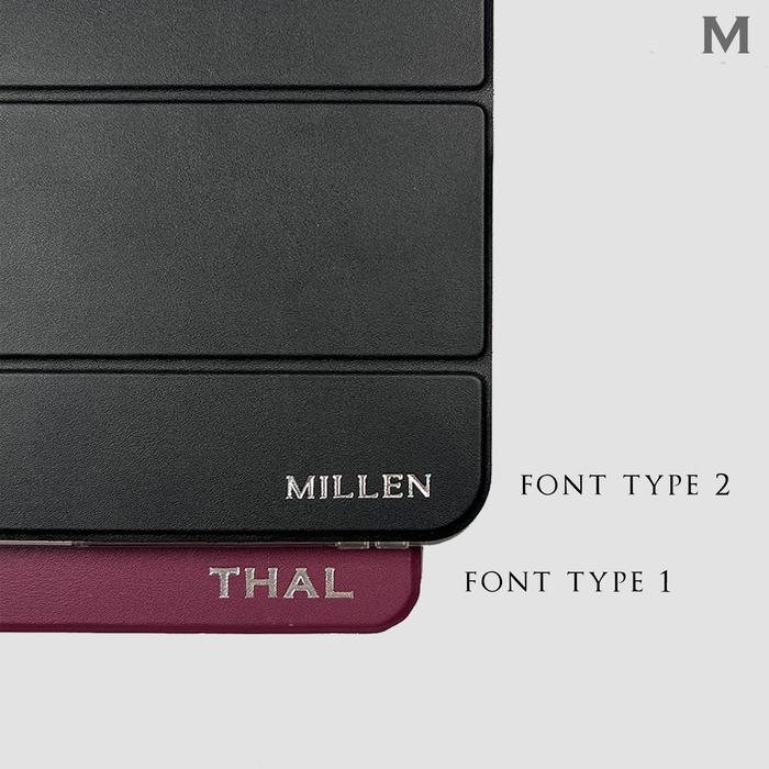 MILS Mark Your Case Custom Initial Emboss Hot Print / Stamp iPad Cover - MYC - Silver, Font Type 2