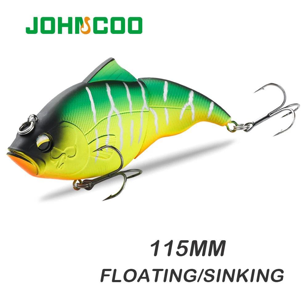 JOHNCOO 115mm Vibration SW Floating Fishing Lure Lipless Crankbaits Sinking Hard Lure Artificial VIB