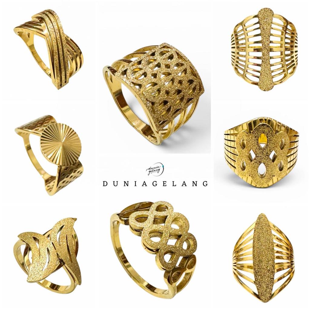 Cincin Pasir Titanium Gold Shield Perisai Infiniti Big Model Anti Karat Anti Luntur Selamanya