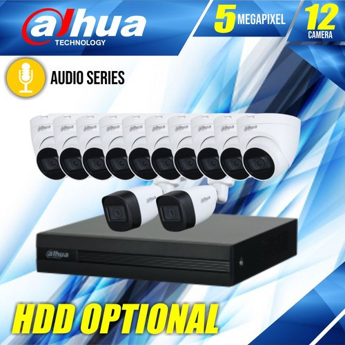 PAKET CCTV DAHUA 12CH AUDIO 5MP / CCTV DAHUA AUDIO 12 CAMERA - 5MP