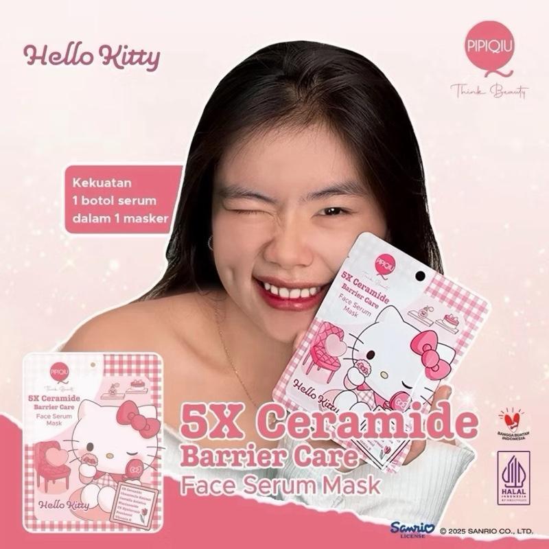 Pipiqiu Face Serum Mask 25g Masker Sheet Wajah Anak Remaja Merawat Kulit Lembut Bright Glowing Skinc