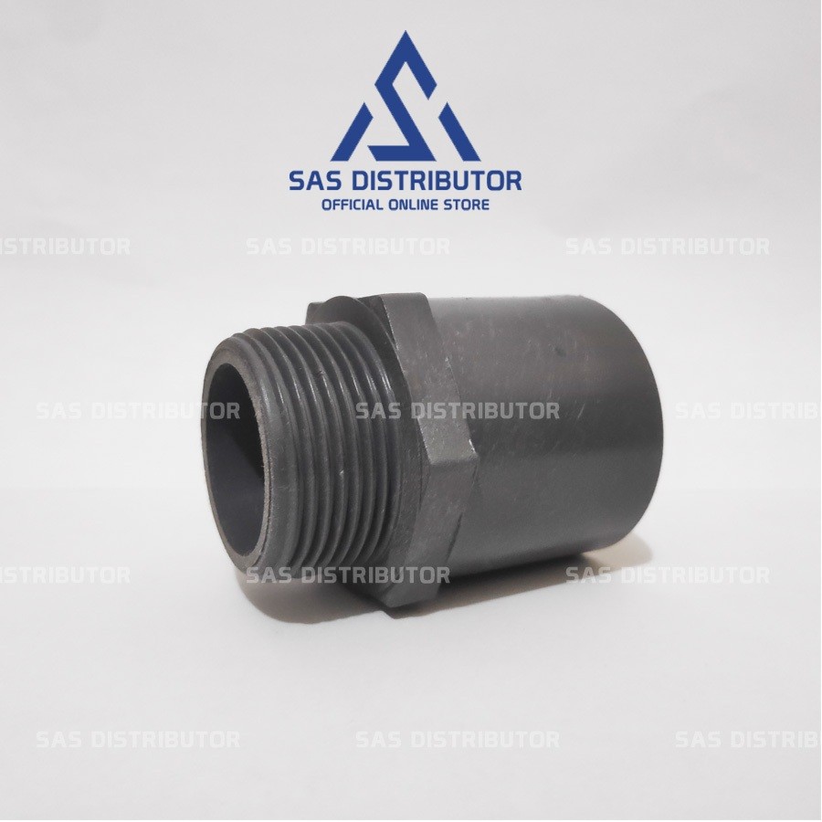 Sok Drat Luar 1 1/2" inch AW Superlon / SDL 1 1/2" in PVC / Valve Socket 1,5 / Sock Drat Luar 1 1/2