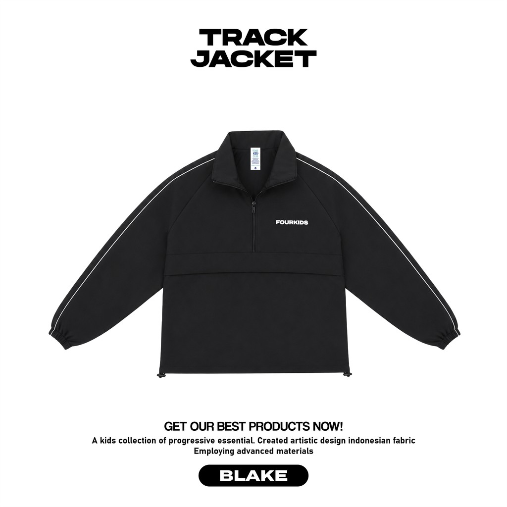 Fourkids Track Jacket Coach BLAKE Anak Laki-Laki dan perempuan Terbaru Tahan Angin Usia 1-14 tahun