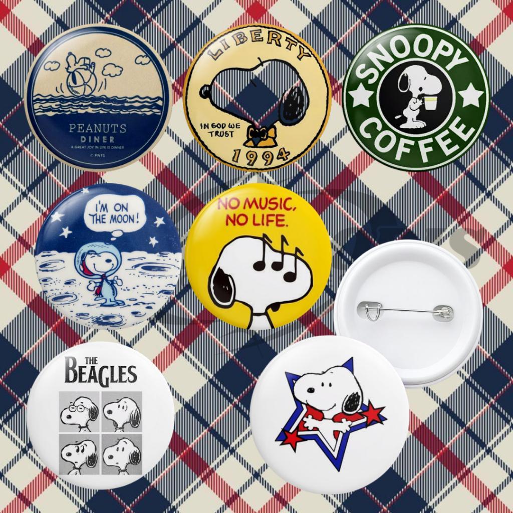Pin Button Snoopy Peanuts Imut | Pin Snoopy Cute Aesthetic | Pin Badge Snoopy Lucu | Pin Button Kara