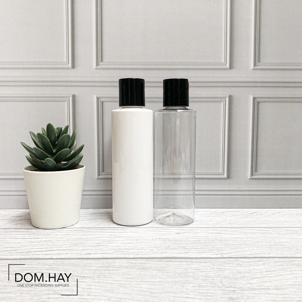 Botol Plastik Presstop Hitam 150ml RF Dish Soap Sabun Body Hand Wash Shampoo Gel Oil Minyak Kemasan 