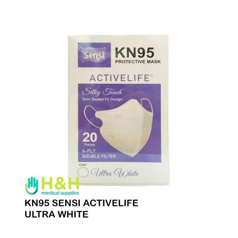 PROMO  Masker KN95 Sensi Activelife /Masker Sensi KN95 Active Life/KN95 Sensi - ULTRA WHITE, KN95 AC