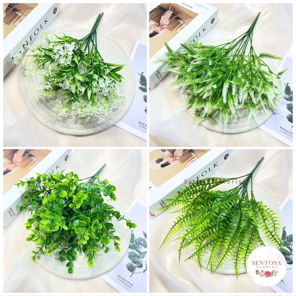 Aneka Bunga Pemanis Pikok Nanas Menik/Pakis/Baby Breath Pikok Gypsophilia Artificial Rumput Hias Pla