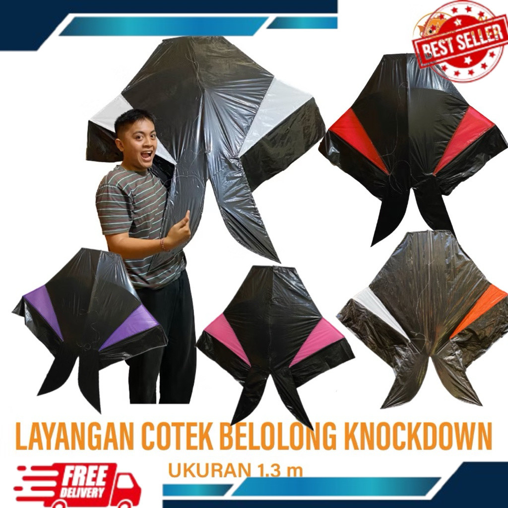 Layangan Cotek Belolong Knockdown - Layangan Cotek - Layangan bebean knockdown - Layangan Bebean Bal