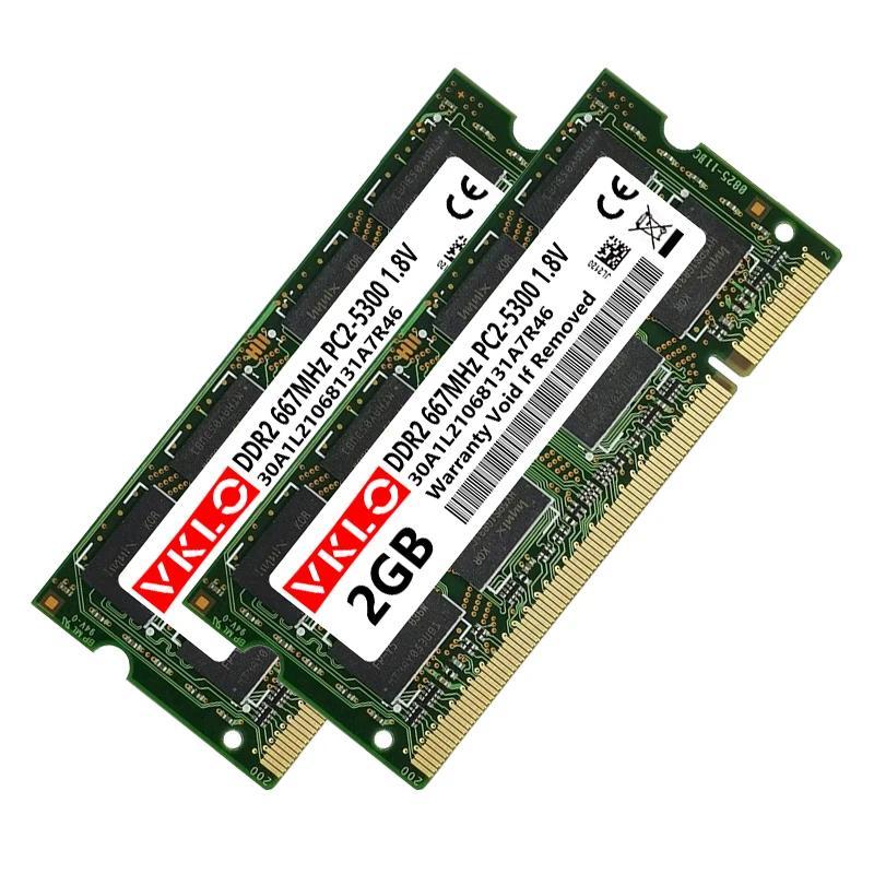 DDR2 2GB Laptop Memories Ram PC2 1.2V 5300 6400 200Pin 533 667 800Mhz 2RX8 16Chips CL6 Notebook Non-