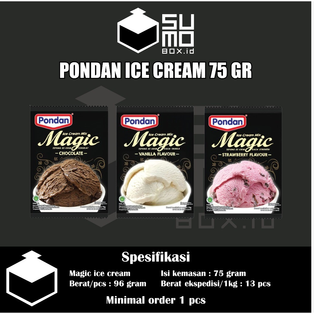 Pondan Magic Ice Cream 75gram Sachet
