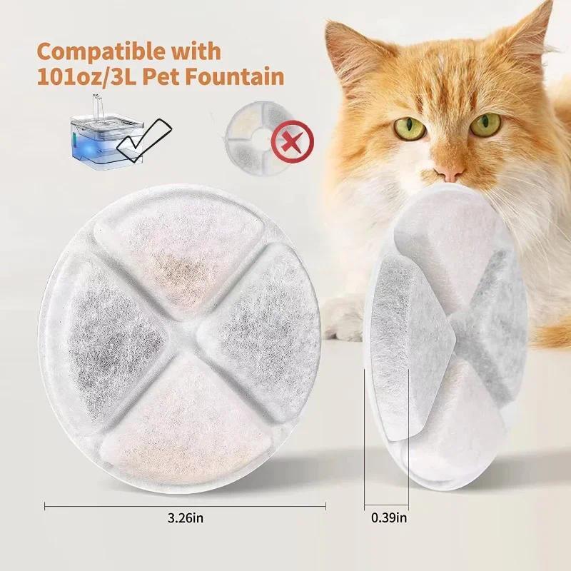 6 pieces Pet Fountain Filter Replacement Replacement Filter Fit for 101 oz/ 3 Liter Pet Dog Water Fo