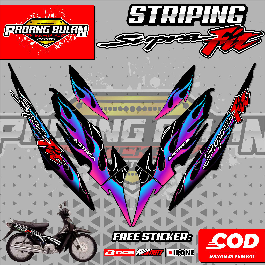 Striping Variasi Honda Supra Fit Old / Sticker List Variasi Supra Fit Lama
