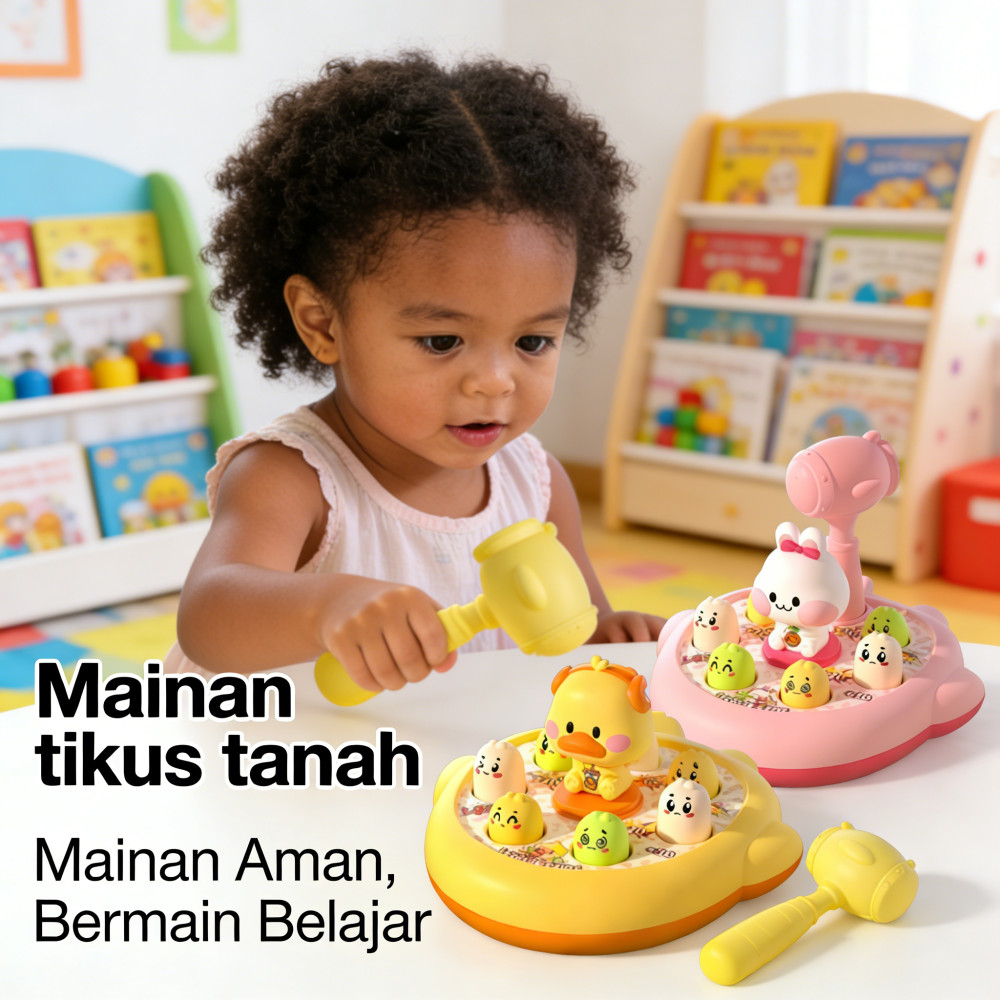 Anak-anak teka-teki Memukul mainan bayi 1-3 Tahun Whack Game interaktif mainan