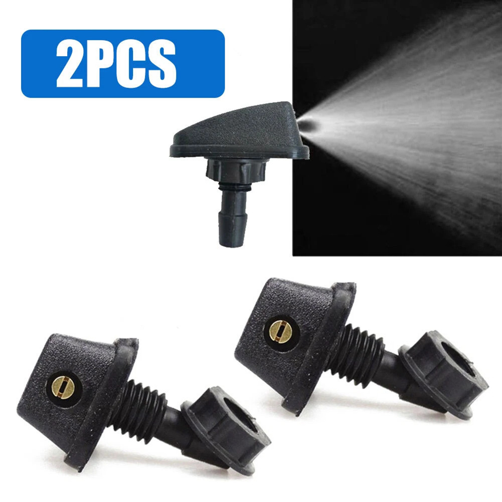 2PCS Car Front Hood Wiper Nozzle Spray Kit 360 Degree Adjustable Sprinkler Fan Nozzle Cover Windshie
