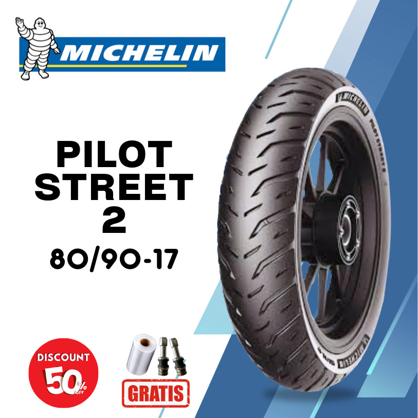 Ban Motor Bebek MICHELIN PILOT STREET 2 80/90 Ring 17 Tubeless
