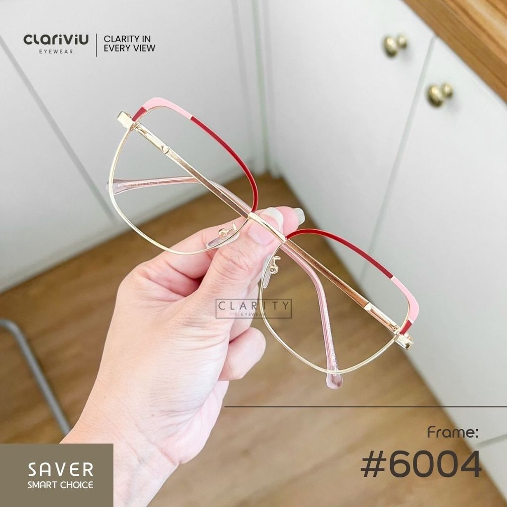 CLARIVIU #6004 Frame Kacamata Wanita Fashion Bluechromic,Photochromic