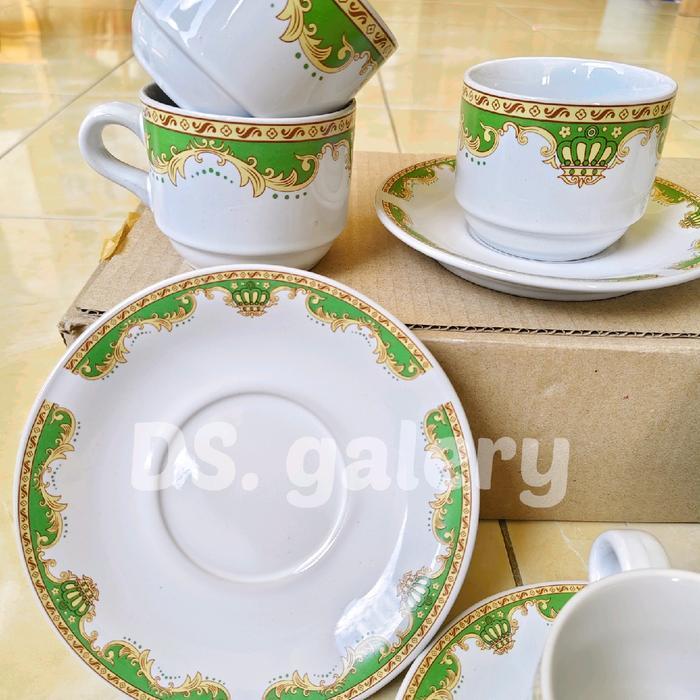 cangkir set lilia 1set (isi 6 cangkir+tatakan)-cangkir set keramik murah-Gelas-Cangkir set Kopi/Teh-
