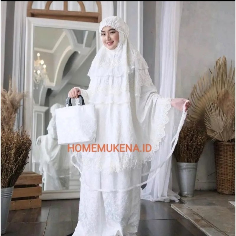 GEMA -    Mukena Dewasa Sutra Paris Asli MUKENA Sutra paris original Renda premium