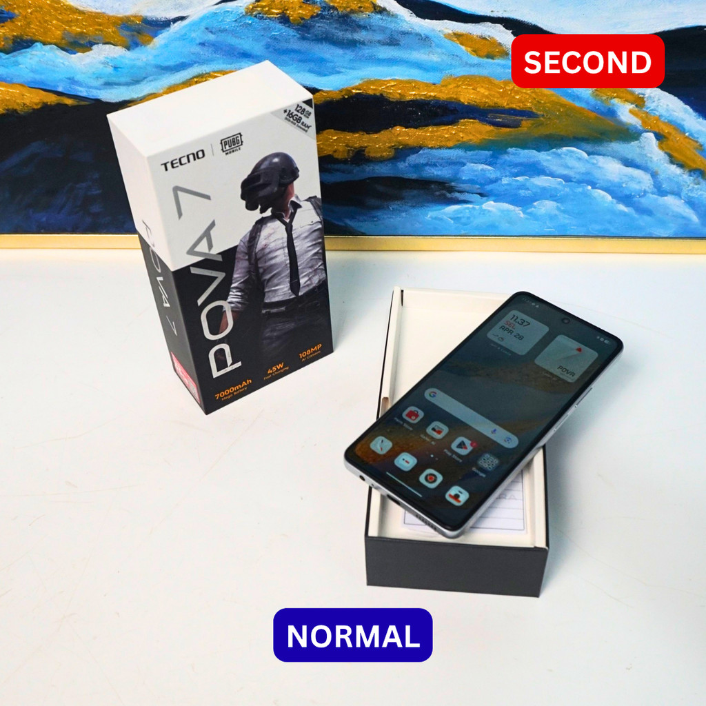 TECNO POVA 7 8/128 GB HP SECOND ORIGINAL SINAR MUTIARA CELL