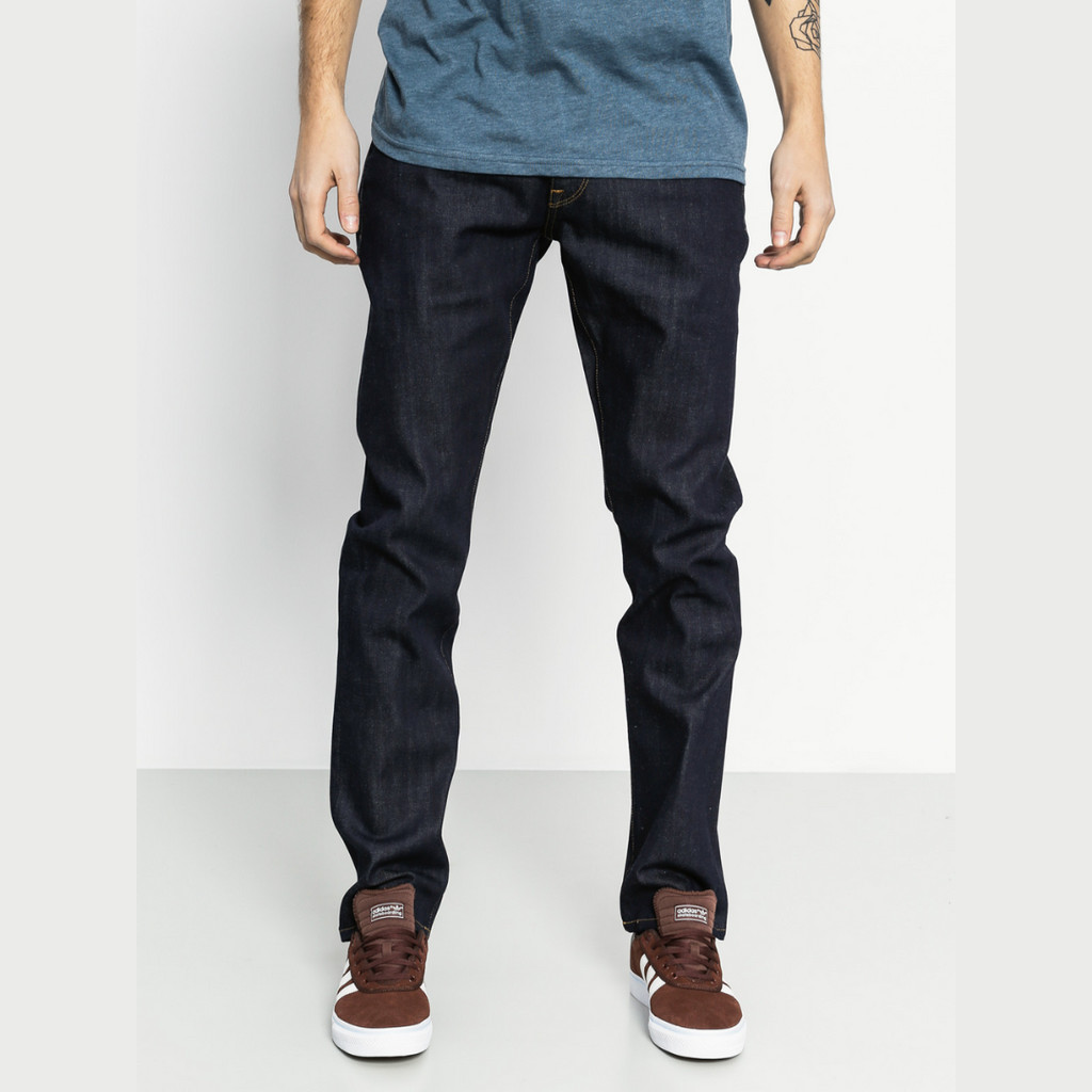 Volcom Original Celana Panjang Jeans Pria MLD Vorta HO17 SGS Denim Rinse Slim Straight Tahan Lama & 