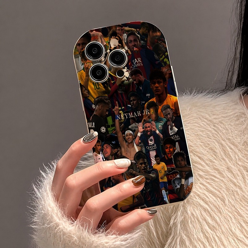 Casing iPhone Redmi Tema Gambar Neymar Jr Untuk iPhone 16 15 14 13 12 11 Mini Pro E MAX Untuk Redmi 