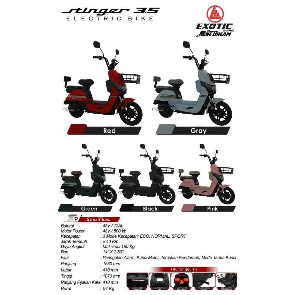 EXOTIC Stinger 3.5  Electric Bike 500 Watt By Pacific | Sepeda Listrik Exotic Stinger 3.5 dengan ten
