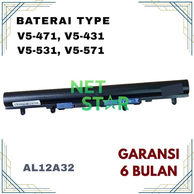 Baterai Laptop ACER Aspire ES1-411 ES1-431 E1-410 E1-422 E1-522 V5-431 Series -NS
