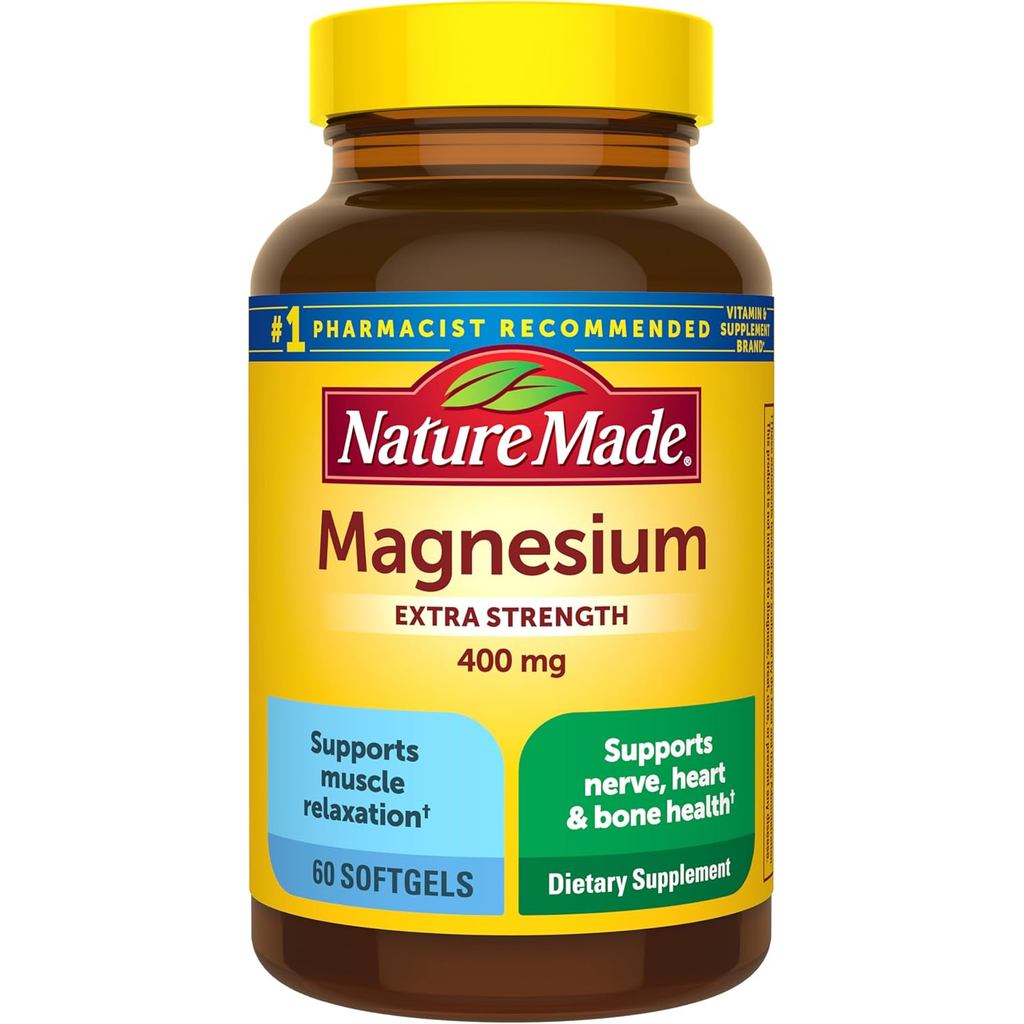 Nature Made Magnesium Oxide 400 mg Softgels, Extra Strength Magnesium