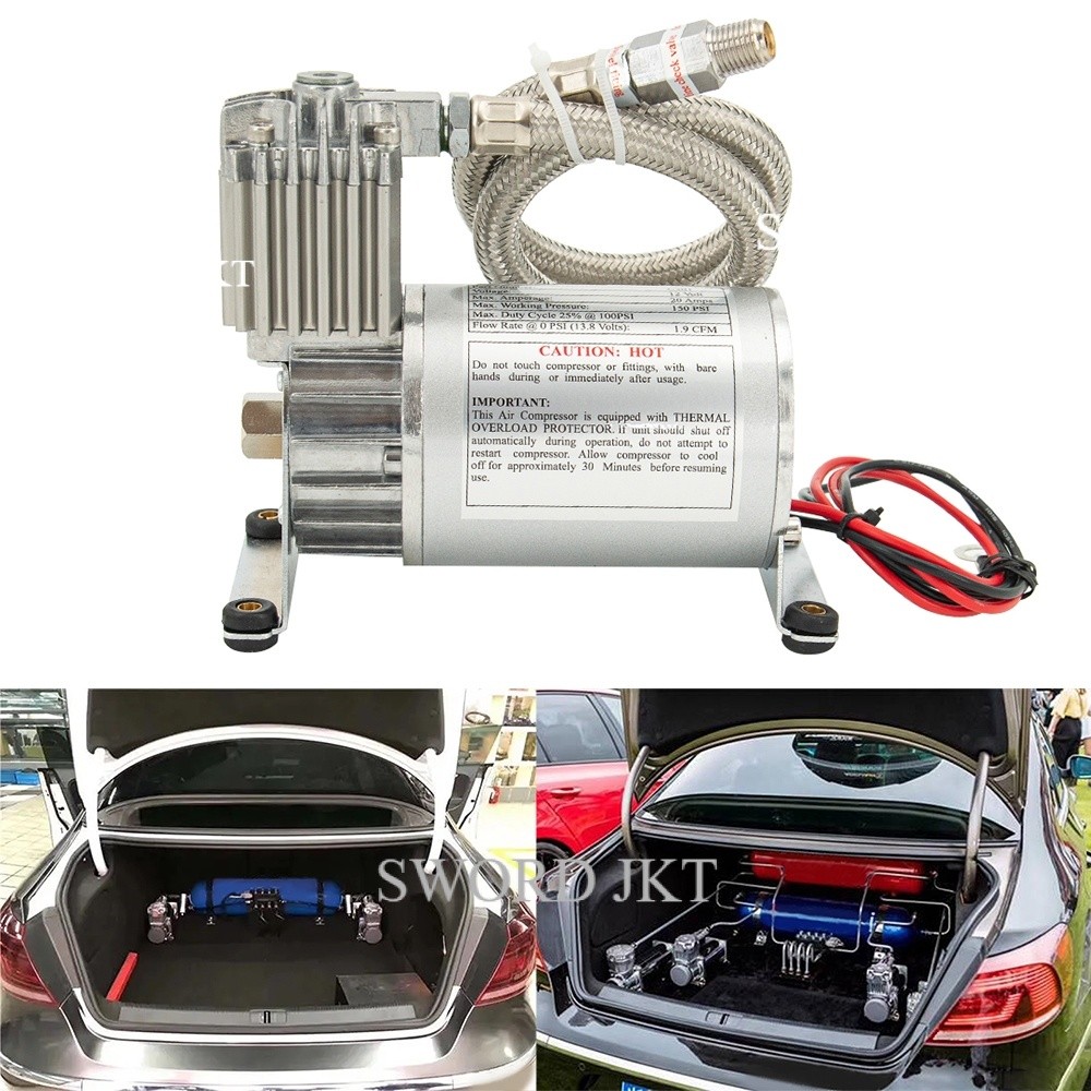 Motor Kompresor Angin 12V 24V Universal 150PSI Air Suspension Compressor Portable Inflator Pump Telo