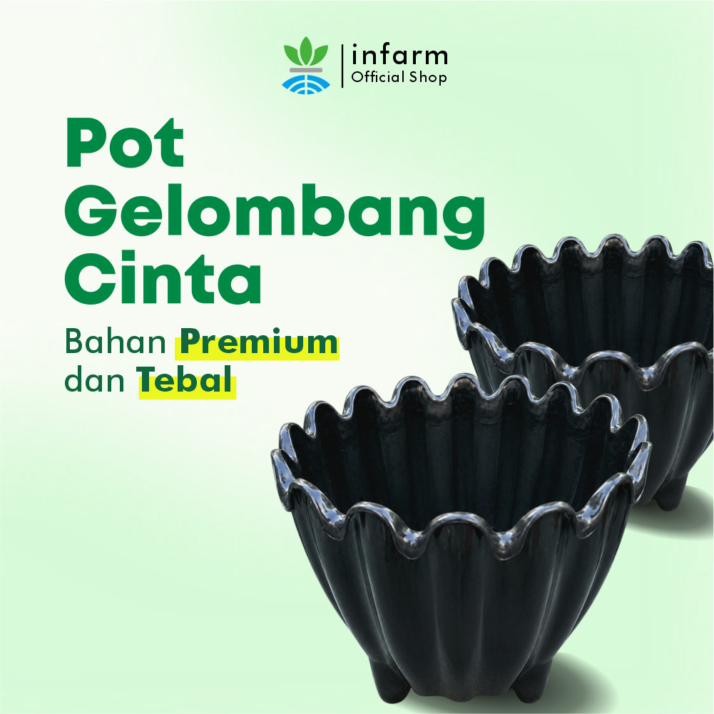 BOTANI - Pot Tanaman Gelombang Cinta 06 Bahan Plastik Tebal dan Kuat Pot Tanaman Hias Bergelombang