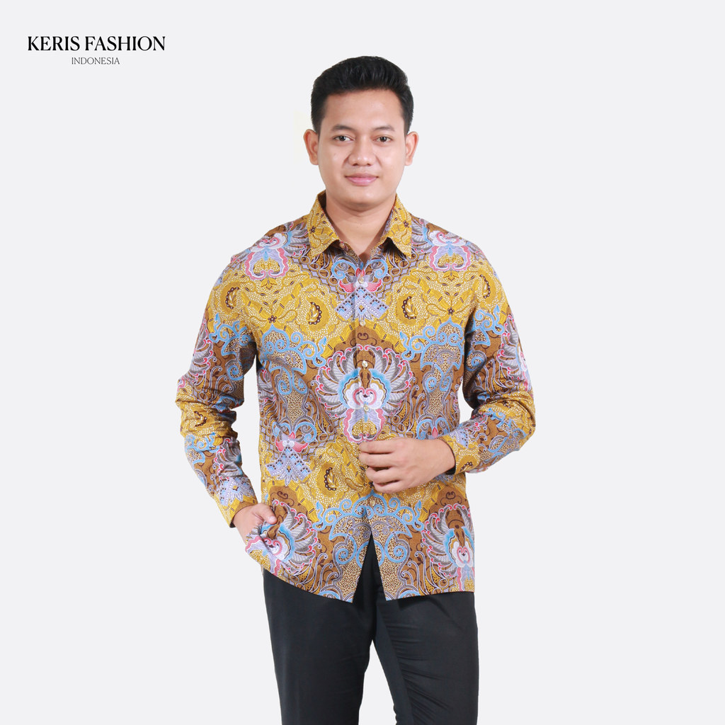 Keris Gallery Kemeja Batik Slimfit Lengan Panjang Motif Keris Widoro Kandang - Coklat