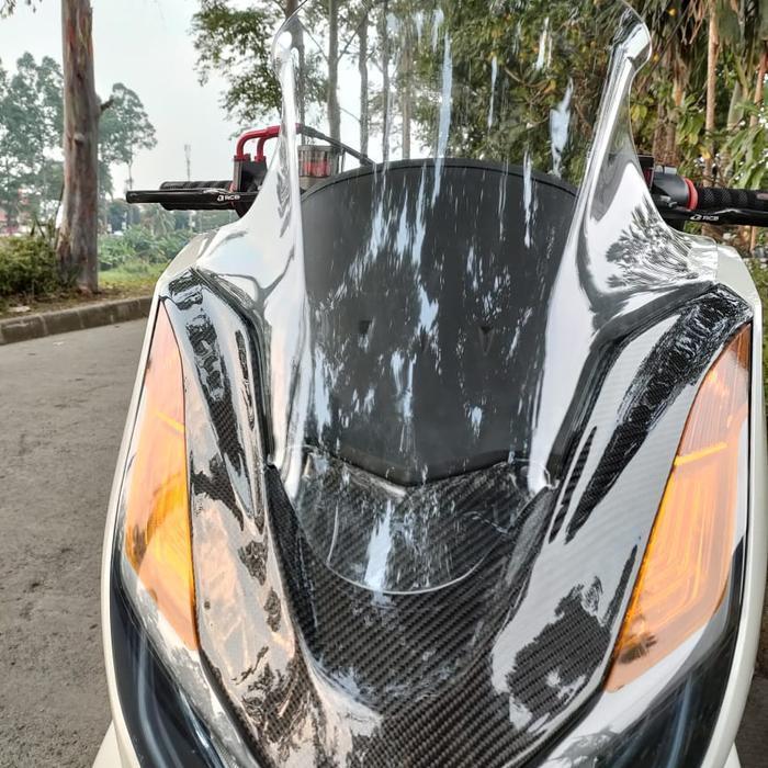 WINDSHIELD HONDA PCX 160 2023 THAILAND TIPE TURING VISOR KACA DEPAN - hitam smoke terlaris