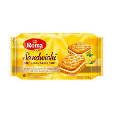 Roma Sandwich Lemon 114 gr - Biskuit Sandwich Isi Krim Lemon Segar