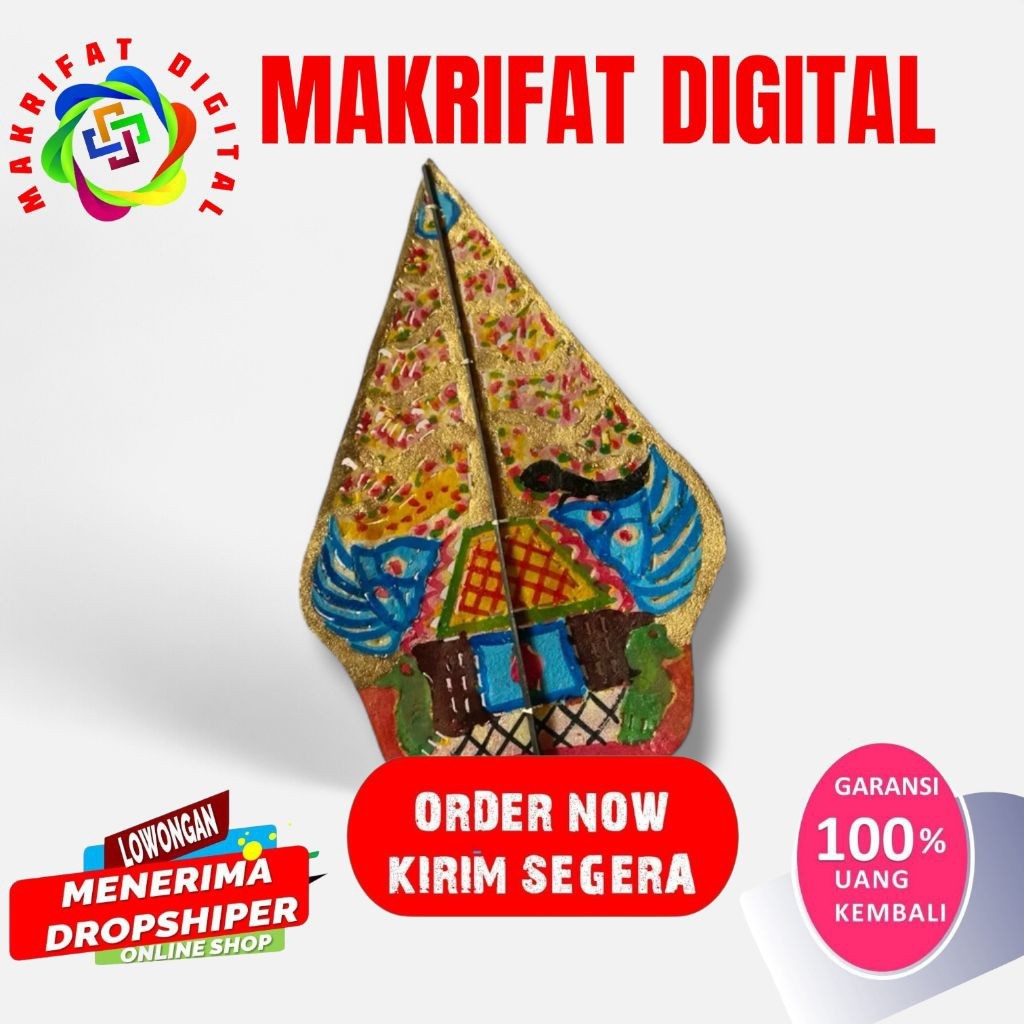 MAKRIFAT DIGITAL Wayang Kulit Gunungan Kayon Standar Dalang / Gunungan Wayang Ukuran 70cm / Wayang K
