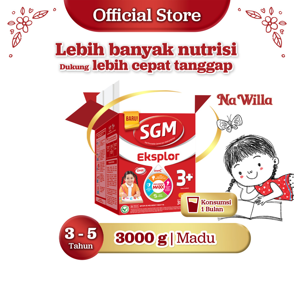 SGM Eksplor 3+ dengan IronC Susu Pertumbuhan Rasa Madu 3000GR
