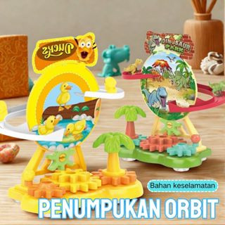 Edukasi Instrumen Rotating Building Blocks Dinosaurus Paradise Mainan Gear Anak