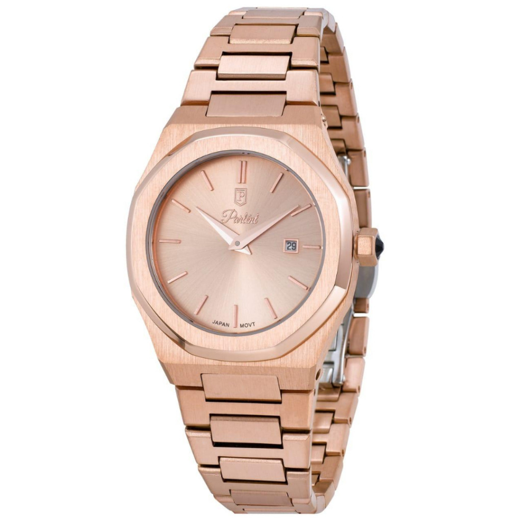 Parlent Palladium Femme Steel - Jam Tangan Wanita 34mm, Japan Quartz Movement, Waterproof 10ATM (100