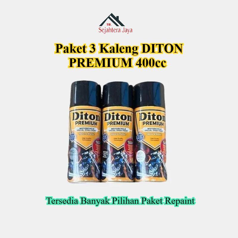 Paket 3 Kaleng DITON PREMIUM 400cc Tahan Bensin | Repaint Velg Body Motor Helm | PP Primer + Warna +