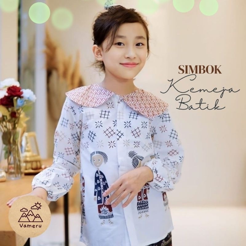 RAF VAMERU - KEMEJA BATIK ANAK PEREMPUAN TUNIK LENGAN PANJANG