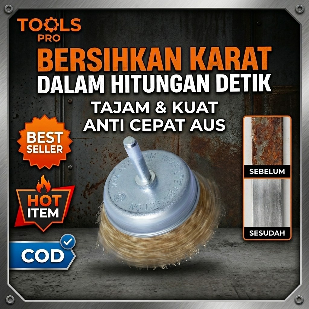 Bor Sikat Kawat Bowl Sikat Besi Sikat Kawat Besi Sikat Mata Bor Besi