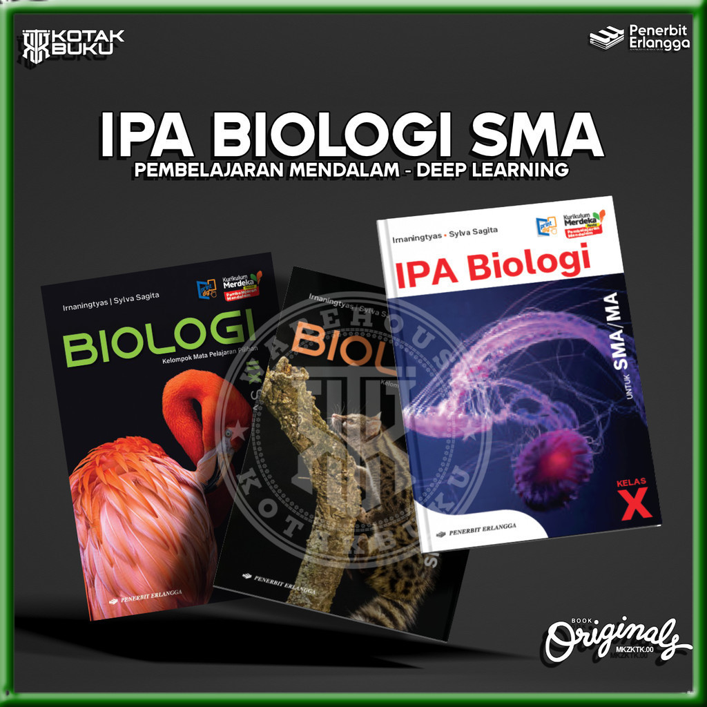 [ Erlangga ] Buku IPA Biologi Kelas 10 11 12 SMA / MA / BIOLOGI SMA /  Pendalaman Materi - Deep Lear