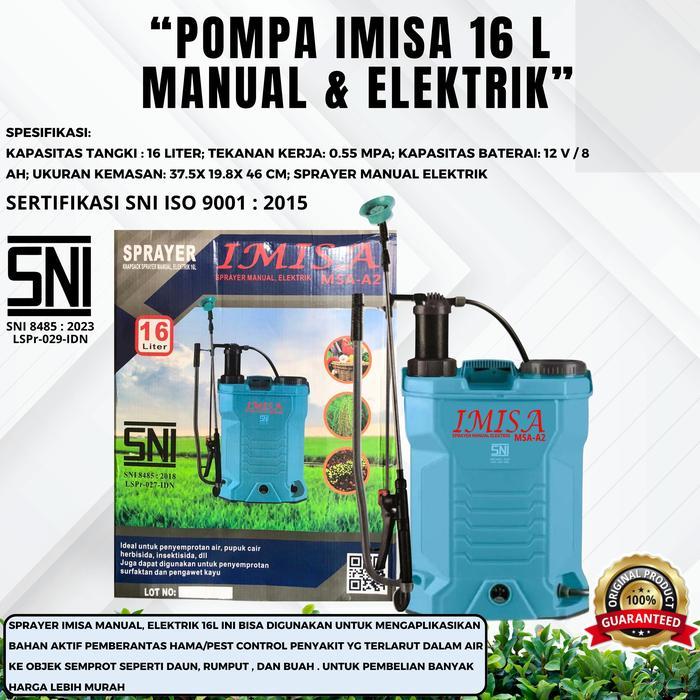 Promo POMPA SPRAYER MSA-16L GARANSI(MANUAL)(ELEKTRIK)(MANUAL+ELKTRIK)VARIASI - ELEKTRIK