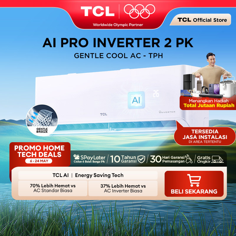 TCL AC Inverter 2 PK - Gentle Breeze - Healthy Filter - Hemat Listrik - Anti Bising - Cepat Dingin -