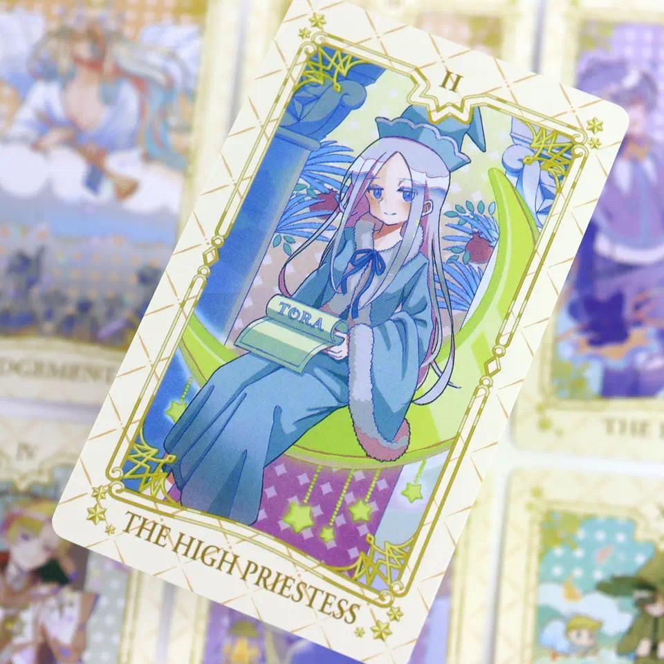 Pastel Wizards Tarot Deck 103*6cm 78 Pcs Kartu Tarot Kartun Anime Jepang